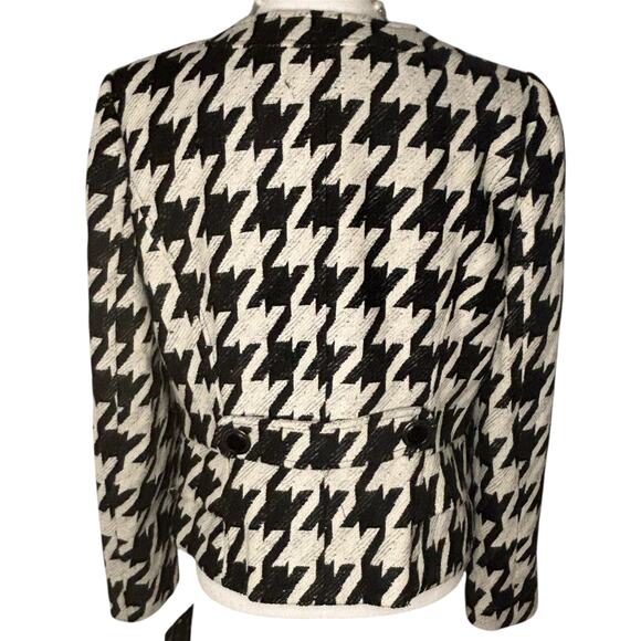 Kasper Houndstooth Blazer Womens Size 12 Black White Textured Career Jacket NWT - Picture 7 of 10